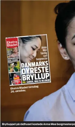  ??  ?? torsdag Bladet Ekstra oktober. 26. Brylluppet på rådhuset kostede Anna Mee borgmester­posten