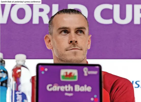  ?? ?? Gareth Bale at yesterday’s press conference