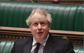 ??  ?? Boris Johnson during Prime Minister’s Questions at the House of Commons