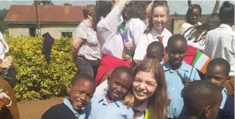  ??  ?? Mercy College Sligo Students visiting Tumu Tumu Deaf School in October 2019.