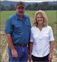  ??  ?? Kenny and Edwina Hurley have been married 42 years and have been farming full time for 11 years. They grow soybeans and hay, in addition to raising cattle, on their farm in Cushman.