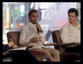  ??  ?? Sharing the message: Lewis and Toto take to the US talkshow circuit