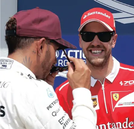  ??  ?? Lewis Hamilton (left) will hope to leapfrog Sebastian Vettel (right) in points at the Red Bull Ring.