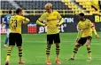  ?? AP ?? Dortmund’s Thorgan Hazard (left) suffered an injury during the match against Schalke 04. —