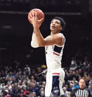  ?? Jessica Hill / Associated Press ?? After a stellar freshman campaign, James Bouknight won’t be sneaking up on anyone this season, even in the new environs of the Big East.