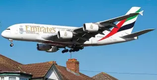  ??  ?? Journey’s end: An A380 approachin­g London’s Heathrow Airport