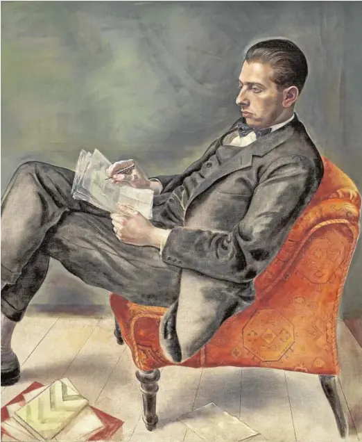  ?? // ABC ?? RETRATO DEL JOVEN WEIL
Félix J. Weil, retratado por el pintor George Grosz en 1926, mientras corrige unas pruebas. Tenía 28 años.