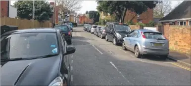  ??  ?? The parking bays in Albert Road, Ashford