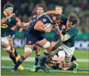  ?? (Photo AFP) ?? Maestri bute sur les Springboks, à l’image d’un match où les Bleus n’ont pas marqué le moindre essai.