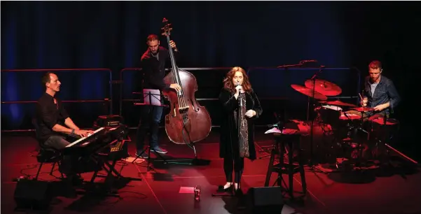  ??  ?? Mary Coughlan and her band on stage at the Mermaid Arts Centre.