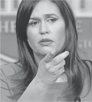  ?? EVAN VUCCI/AP ?? Press secretary Sarah Sanders worked for Donald Trump’s presidenti­al campaign in 2016 and is among the longest-serving members of his inner circle.