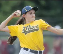  ?? TONY CALDWELL ?? Danika St. Louis pitches during a Majors game in Ottawa. Danika, 13, is a pitcher for the South Ottawa Blues.