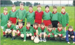  ??  ?? The Doneraile U12 football panel, who despite scoring four fine goals, went down to Glanworth in the opening round of the U12 B football league played in Kildorrery in early 2000.