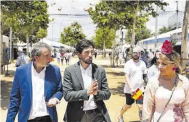  ?? CÓRDOBA ?? Jesús Lupiáñez, Adrián Vázquez y Fátima Entrenas, de Cs.