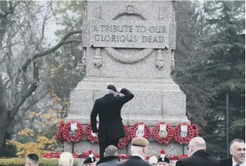  ??  ?? A low-key service was held at Sunderland War Memorial.