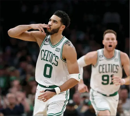  ?? MATT STONE — BOSTON HERALD ?? Jayson Tatum and the Boston Celtics are in great shape coming out of the All-Star break. Now it’s up to the team to keep the momentum going.