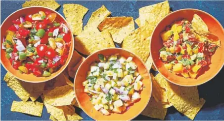  ?? Photos by Stacy Zarin Goldberg, The Washington Post ?? Salsa is quite easy to make; use what’s in season and keep texture in mind.