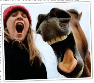 ??  ?? Laughing themselves horse: Georgie Bain and her ‘ best friend’