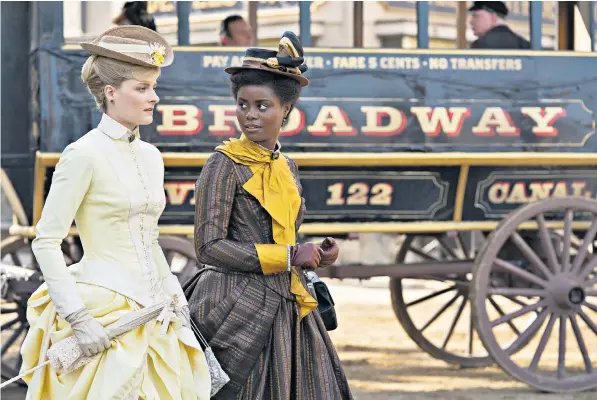  ?? ?? Louisa Jacobson, left, the daughter of Meryl Streep, and Denée Benton star in The Gilded Age, a period drama set in 19th-century New York from the pen of Julian Fellowes, creator of the award-winning series Downton Abbey