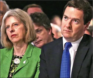  ??  ?? At odds: George Osborne, pictured with former colleague Theresa May in 2013