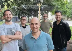  ?? EMMANUEL FERNÁNDEZ ?? Cayo Iturralde, Raimon Rovira, Carlos Albán, Ramiro Olaciregui y Gilberto Rivero durante su visita al país.