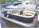  ??  ?? Pontoon: a vessel to enjoy on the water in America, not stroll along to reach your boat