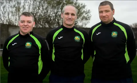  ?? Photo by Stephen Kelleghan ?? The South Kerry football team management, from left, Willie Power, William Harmon, manager, and Humphrey Shanahan.