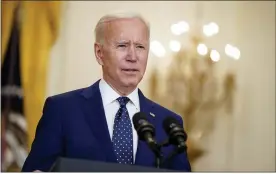  ?? ASSOCIATED PRESS FILE PHOTO ?? President Joe Biden speaks in the East Room of the White House in Washington.