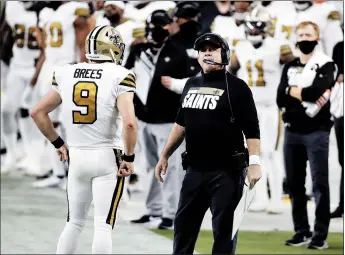  ?? ISAAC BREKKEN/AP ?? The Saints may be sitting pretty in the NFC, but they’ve been punished twice by the NFL for violating COVID-19 rules.