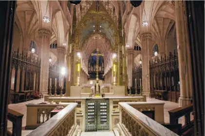  ?? JAMES ESTRIN/THE NEW YORK TIMES ?? St. Patrick’s Cathedral in Manhattan, installed a state-of-the-art geothermal system as part of a $200 million renovation. The cathedral’s perimeter is now circled by 10 wells as deep as 2,200 feet into the bedrock, collecting ground water to help the...