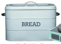  ??  ?? Living Nostalgia bread tin, £29.99, Home Deco London.