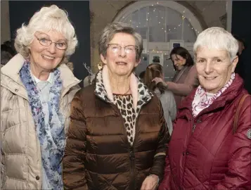  ??  ?? Marie Dunne, Kathleen Molloy and Jacinta Roche at the launch of the the annual craft fair in Wexford Arts Centre.