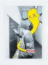  ??  ?? “Untitled (Haring),” 1997, obra en la que KAWS intervino una imagen existente de Keith Haring.