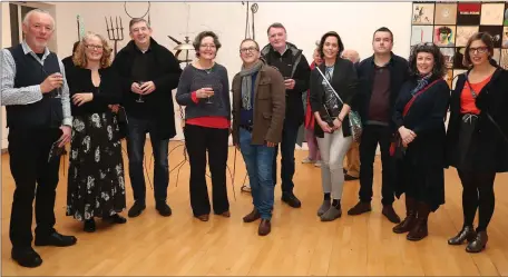  ??  ?? The artists who are currently exhibition their works at Droichead Arts Centre. John Maloney, Dorothy Smith (Curator), Raphael Hynes, Nuala Early, Anthony Collins, Ciaran McNulty, Laura Gramzow, Brian Hegarty, Vivienne Byrne and Els Borghart.