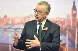  ??  ?? Mr Gove on The Andrew Marr Show on Sunday, when he appeared to leave doubt over the actions of Nazanin ZaghariRat­cliffe.
