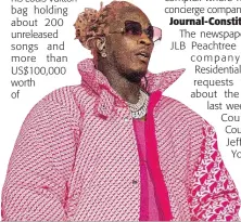  ?? THE ASSOCIATED PRESS ?? FILE – Young Thug performs at the Lollapaloo­za Music Festival in Chicago on August 1.