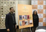  ?? PICTURE: IANS ?? Novelist Vivek Shanbhag and film director Deepa Mehta unveil the JCB Prize for Literature long list in New Delhi