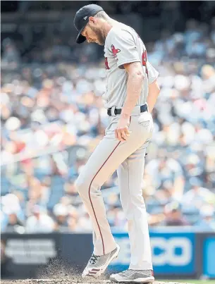  ?? ELSA GETTY IMAGES ?? The Boston Red Sox re-signed Chris Sale to a five-year, $145-million (U.S.) contract, but he posted a career-worst 4.40 ERA before he was shut down for the season with an elbow inflammati­on.