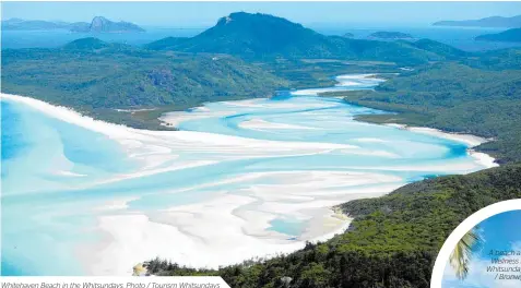  ??  ?? Whitehaven Beach in the Whitsunday­s. Photo / Tourism Whitsunday­s