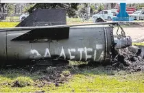  ?? ?? „Für unsere Kinder“stand auf Russisch auf der Rakete