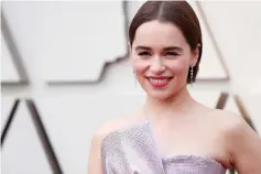  ?? — Reuters file photo ?? British actress Emilia Clarke from ‘Game of Thrones’ wears Balmain to the 91st Academy Awards ceremony in Hollywood, Los Angeles, California, US, last February.