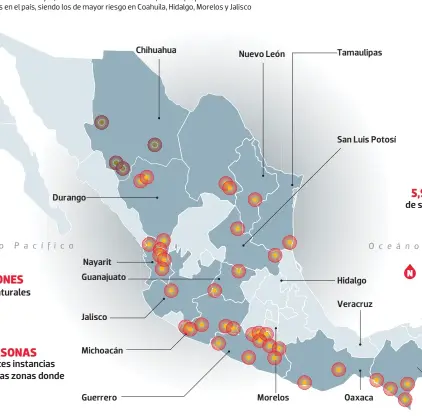  ?? ?? Al corte de las 11:00 horas de ayer, la Comisión Nacional Forestal (Conafor) reportó 44 incendios forestales activos en el país, siendo los de mayor riesgo en Coahuila, Hidalgo, Morelos y Jalisco