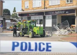  ??  ?? The ram raid at the Natwest in Staplehurs­t in July