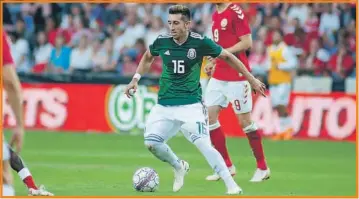  ??  ?? Héctor Herrera en el último duelo de preparació­n ante Dinamarca