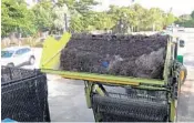  ??  ?? A beach raker dumps a load of seaweed after cleaning Deerfield Beach this week.