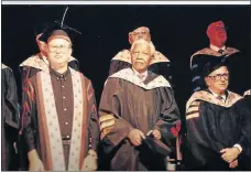  ??  ?? WORLD-CLASS INSTITUTIO­N: A file photograph of Nelson Mandela receiving an honorary doctorate from Ben Gurion University in Israel, which Minister of Education Blade Nzimande has called on South Africans to boycott