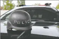  ?? BEA AHBECK/NEWS-SENTINEL ?? A police helmet at the Lodi Police Department in Lodi on Wednesday.