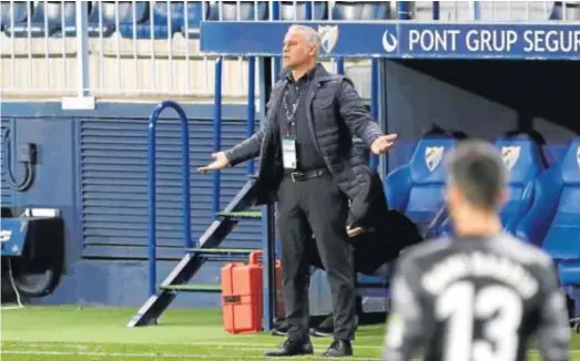  ?? MARILÚ BÁEZ ?? Sergio Pellicer, desde su zona en la banda de La Rosaleda.