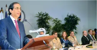  ?? RICARDO FLETE ?? Gustavo Montalvo hizo la presentaci­ón del plan de contingenc­ia sísmica.