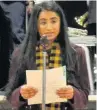  ??  ?? ●●Rochdale Youth MP Sarah Mahmood spoke at the event